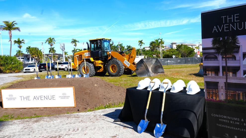 Construction progress for major Naples Development projects including luxury residences and retail hubs.