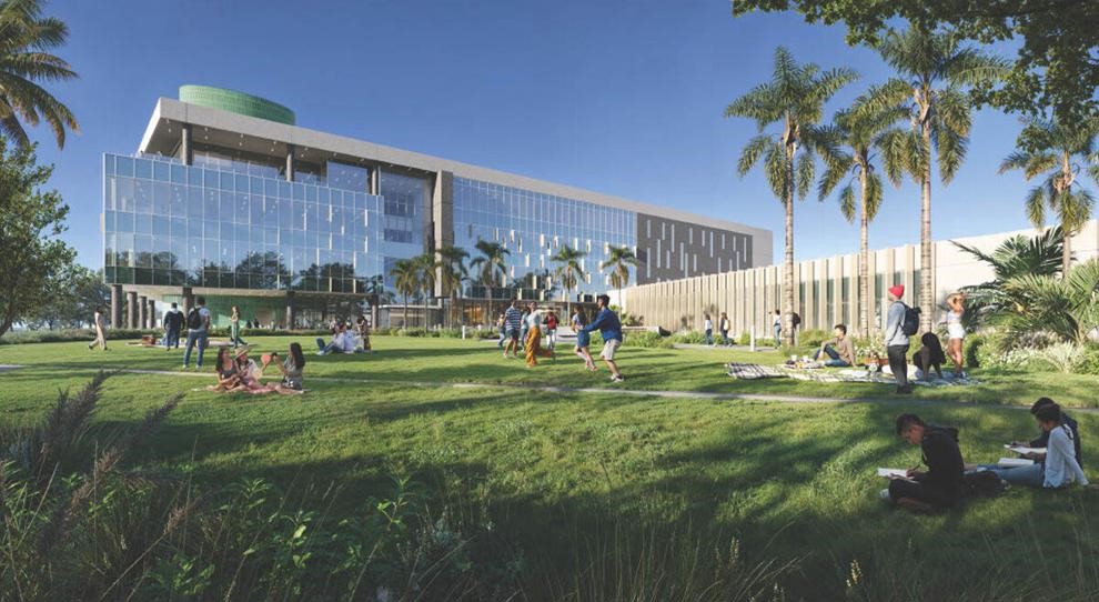 Rendering of the new FGCU Health Sciences Building expansion project.