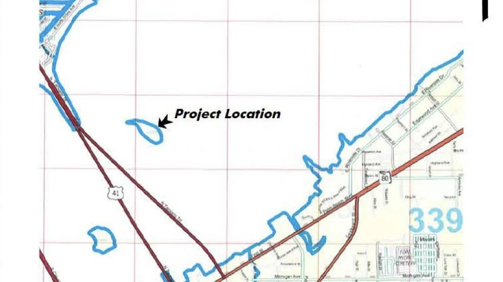 Aerial rendering of the Legacy Island Park construction site in Fort Myers.